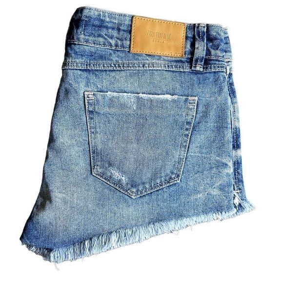 Zara Jean shorts mid rise cut off style distressed size 8 - Picture 3 of 12